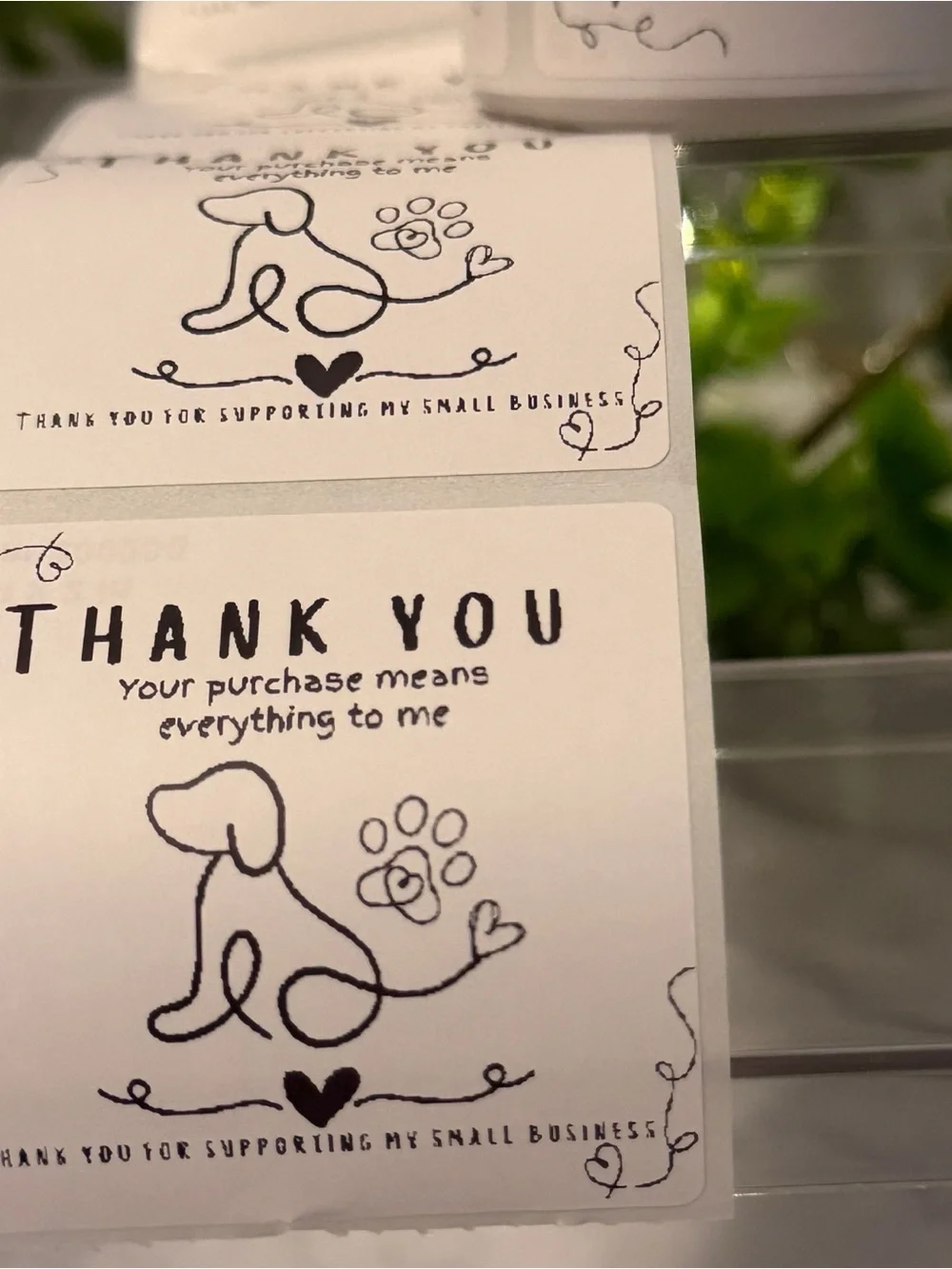 Dog Thank You Stickers 2x2 | 200 Small Business Labels Your Purchase Matters